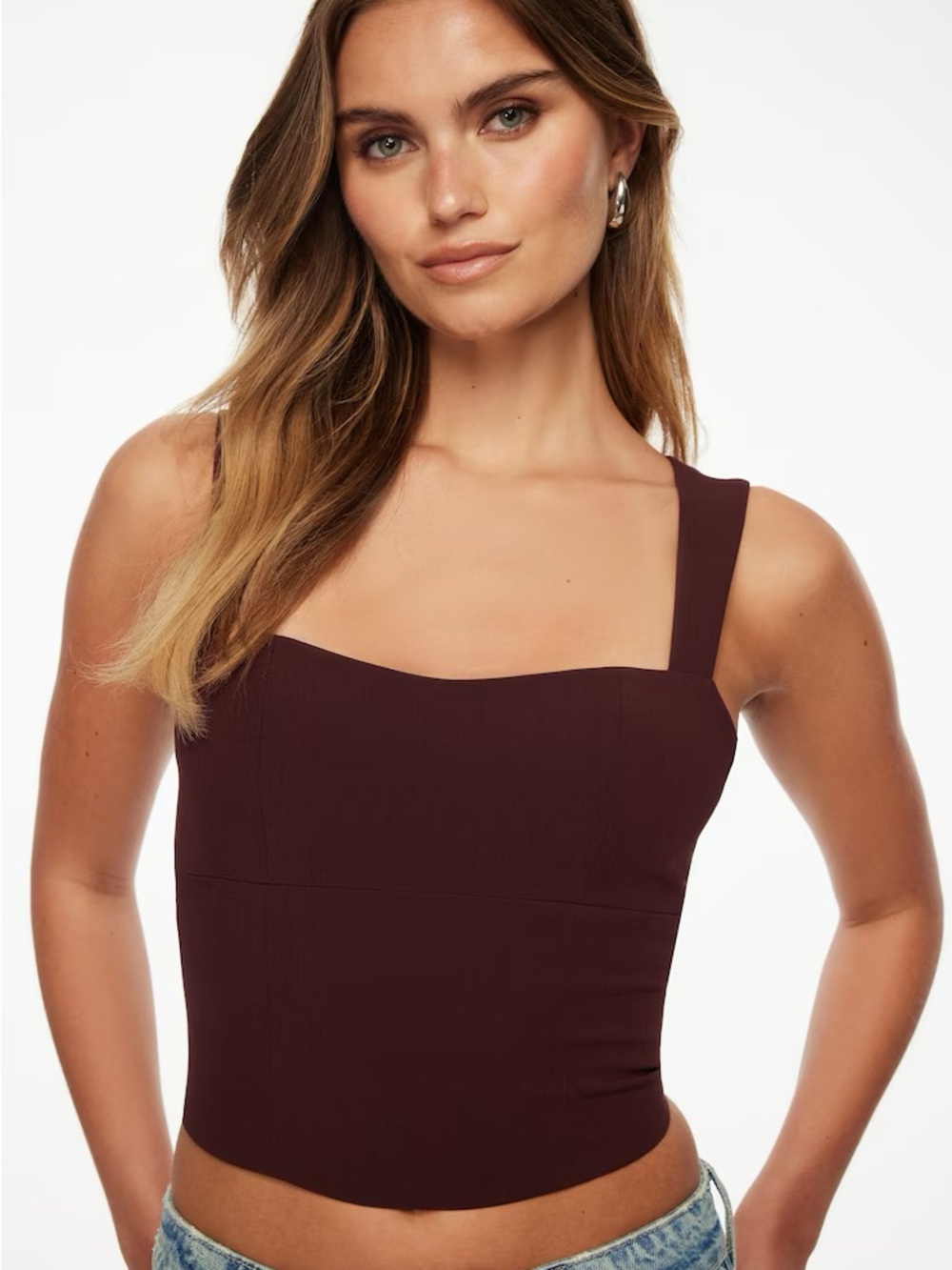 Dynamite Dark Burgundy Crop Top